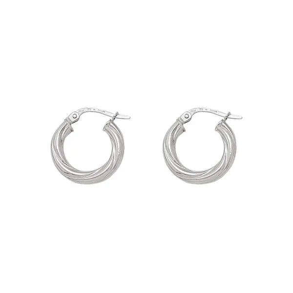 10kt White Gold Twisted Hoop Earrings La Mine d'Or Moncton, NB