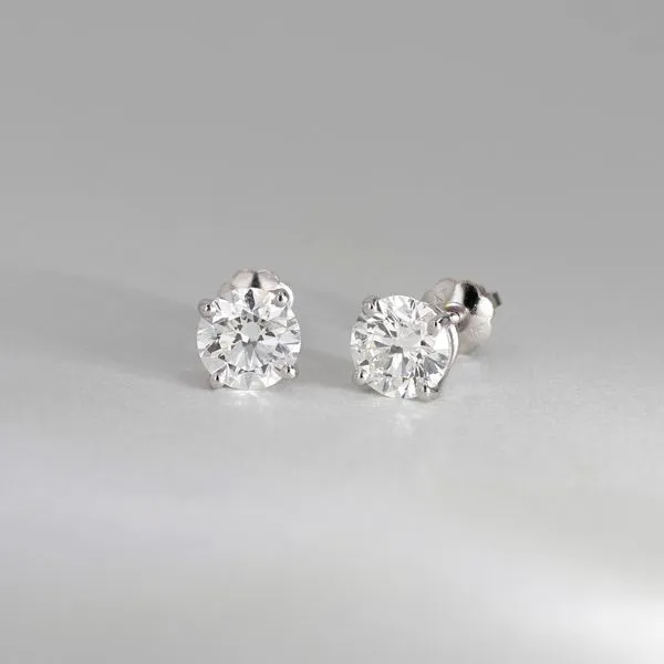 1.61tw Round Brilliant Diamond Platinum Stud Earrings Image 2 La Mine d'Or Moncton, NB