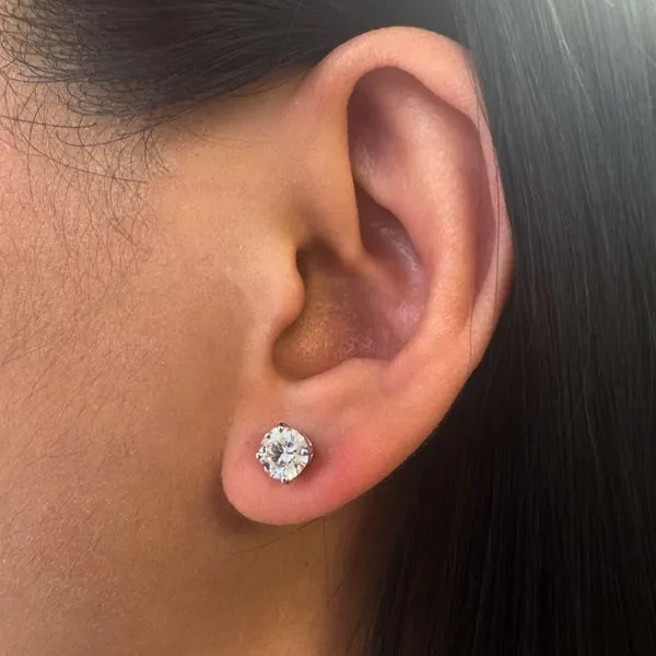 1.61tw Round Brilliant Diamond Platinum Stud Earrings Image 3 La Mine d'Or Moncton, NB