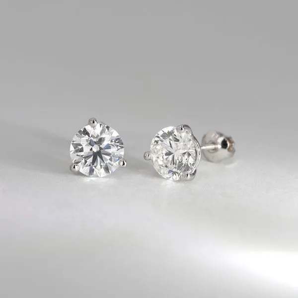3.01tw Signature Round Brilliant Diamond Platinum Stud Earrings Image 2 La Mine d'Or Moncton, NB