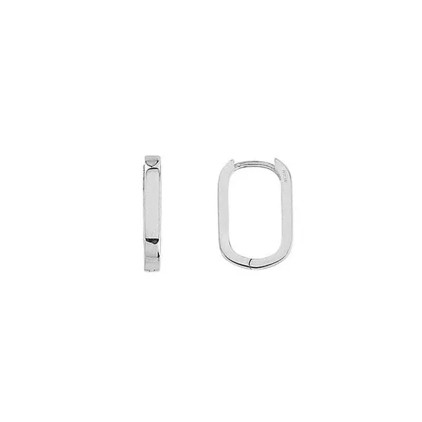 10kt White Gold Squared Oval Earring La Mine d'Or Moncton, NB