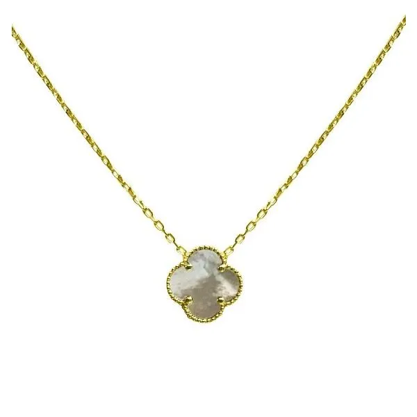 10kt Yellow Gold Mother of Pearl Clover Necklace La Mine d'Or Moncton, NB