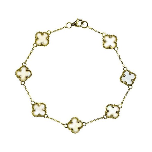 10kt Yellow Gold Mother-of-Pearl Clover Bracelet La Mine d'Or Moncton, NB