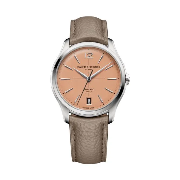 Baume & Mercier Clifton Automatic Watch Salmon Dial 39mm Image 3 La Mine d'Or Moncton, NB