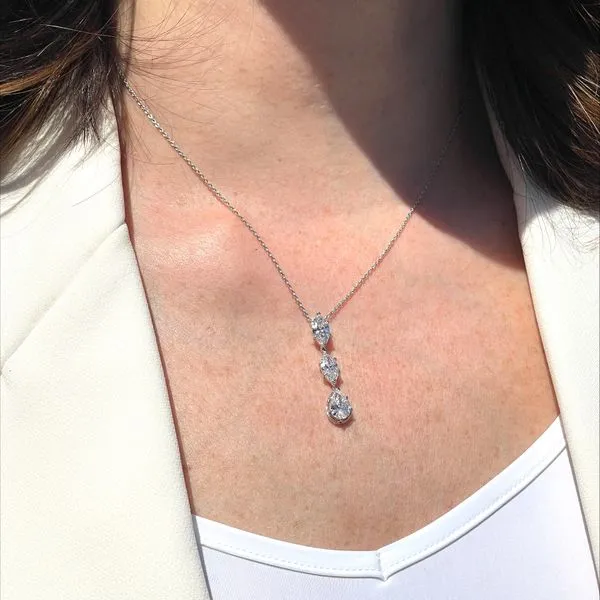 2.33tw Marquise & Pear Diamond Drop Necklace Image 4 La Mine d'Or Moncton, NB