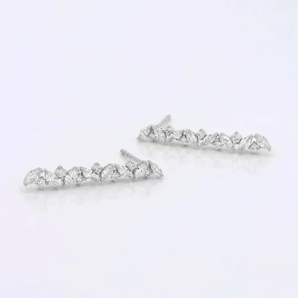 0.85tw Together Marquise and Round Diamond Drop Stud Earrings Image 2 La Mine d'Or Moncton, NB