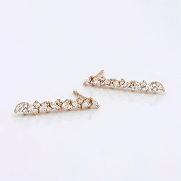 0.85tw Together Marquise and Round Diamond Drop Stud Earrings Image 2 La Mine d'Or Moncton, NB