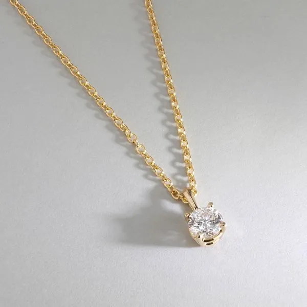 0.70ct Round Canadian Diamond Solitaire Pendant 18" Image 3 La Mine d'Or Moncton, NB