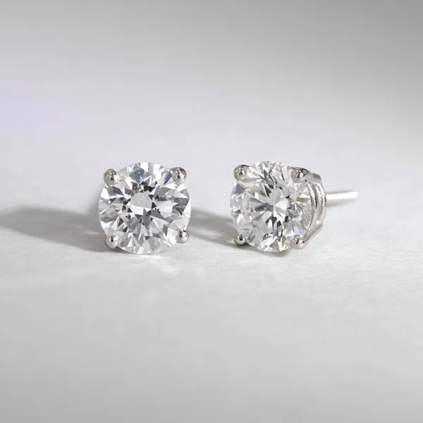 1.62tw Round Brilliant Diamond Platinum Stud Earrings Image 3 La Mine d'Or Moncton, NB