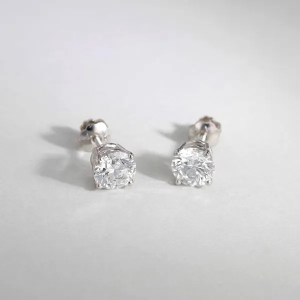 1.62tw Round Brilliant Diamond Platinum Stud Earrings Image 4 La Mine d'Or Moncton, NB
