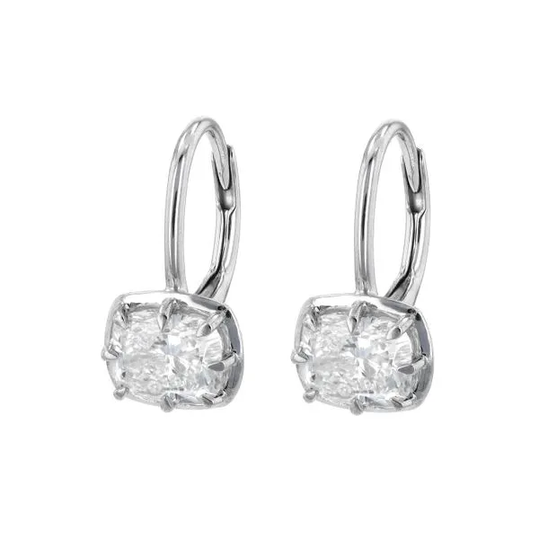 1.86tw Cushion Shaped Diamond French Drop Earrings La Mine d'Or Moncton, NB