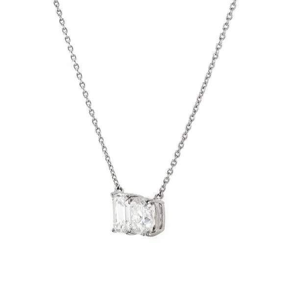 1.96tw Toi et Moi Cushion and Emerald Cut Diamond Necklace Image 2 La Mine d'Or Moncton, NB