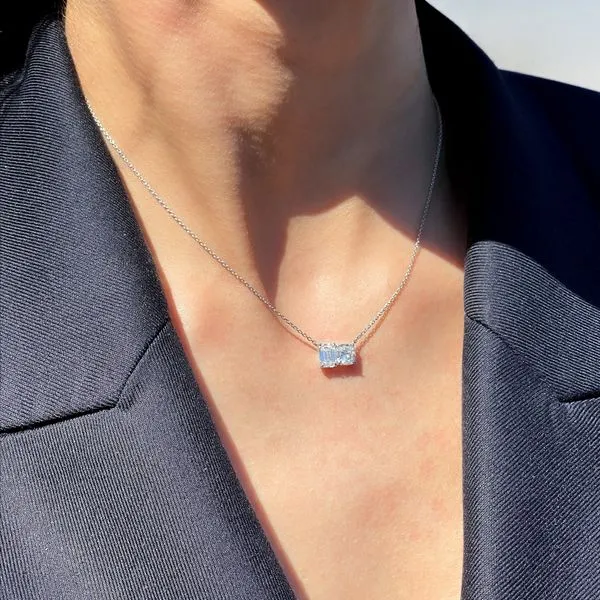 1.96tw Toi et Moi Cushion and Emerald Cut Diamond Necklace Image 4 La Mine d'Or Moncton, NB