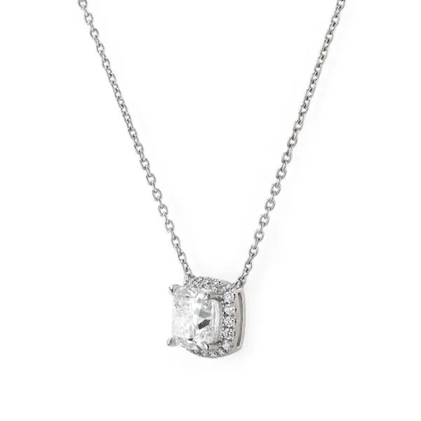 1.36tw Cushion Cut Diamond Halo Necklace Image 2 La Mine d'Or Moncton, NB
