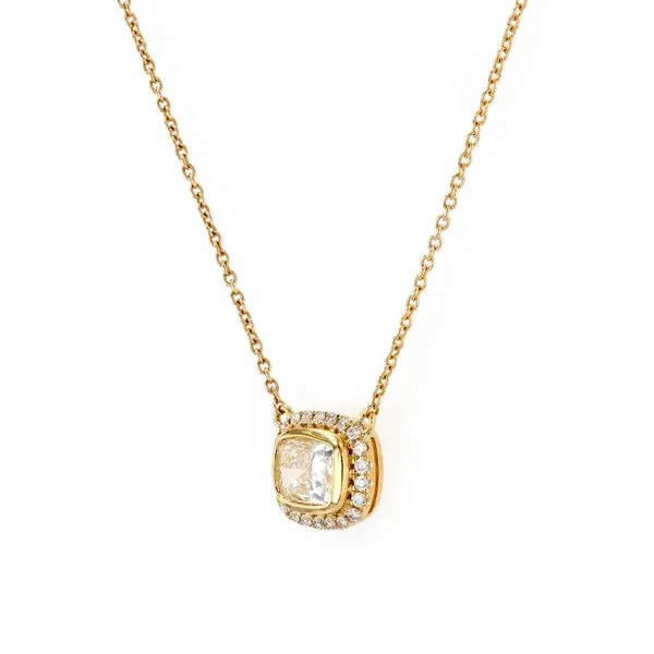 1.15tw Cushion Cut Diamond Halo Necklace Image 2 La Mine d'Or Moncton, NB