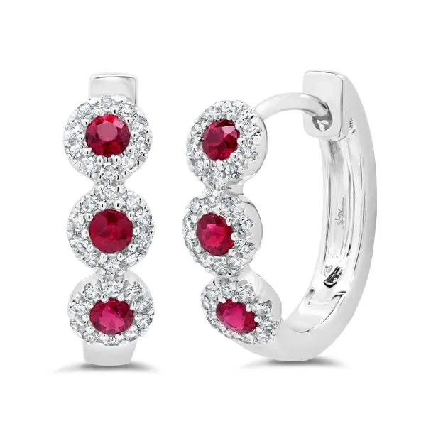 0.44tw Shy Creation Eden Ruby & Diamonds Huggie Earrings La Mine d'Or Moncton, NB