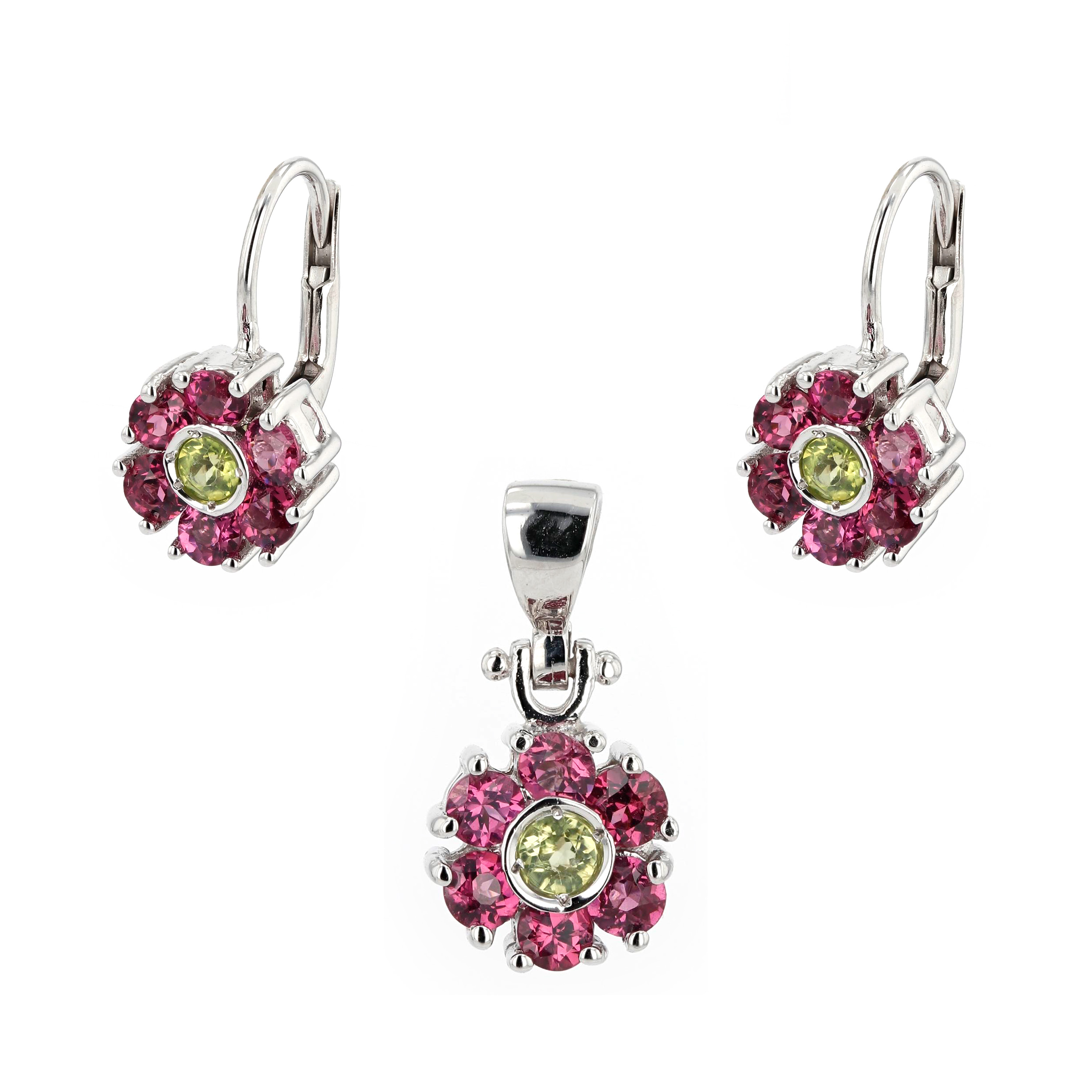 Estate Tourmaline and Peridot Pendant and Earrings Set La Mine d'Or Moncton, NB