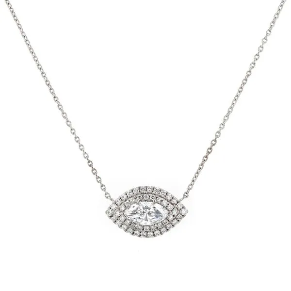 1.06tw Marquise Diamond Double Halo Necklace La Mine d'Or Moncton, NB