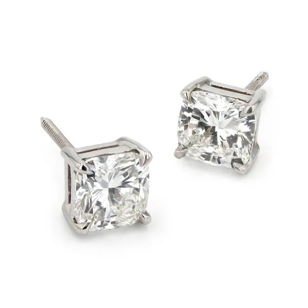 3.01tw Cushion Shaped Diamond Stud Earrings La Mine d'Or Moncton, NB