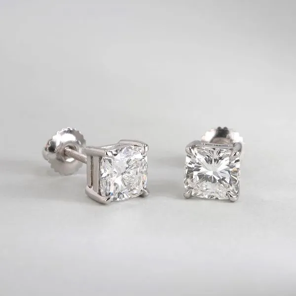 3.01tw Cushion Shaped Diamond Stud Earrings Image 2 La Mine d'Or Moncton, NB