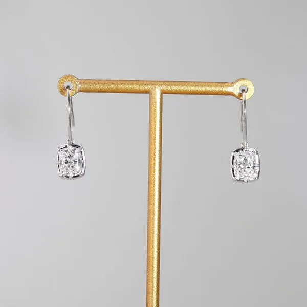 1.80tw Cushion Shaped Diamond French Drop Earrings Image 2 La Mine d'Or Moncton, NB