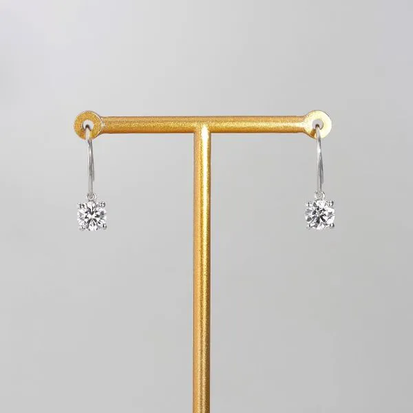 1.00tw Round Brilliant Diamond French Drop Earrings Image 2 La Mine d'Or Moncton, NB