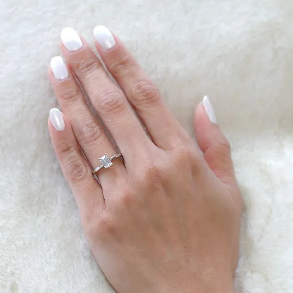 0.90ct Reno Emerald Diamond Solitaire Engagement Ring Image 5 La Mine d'Or Moncton, NB