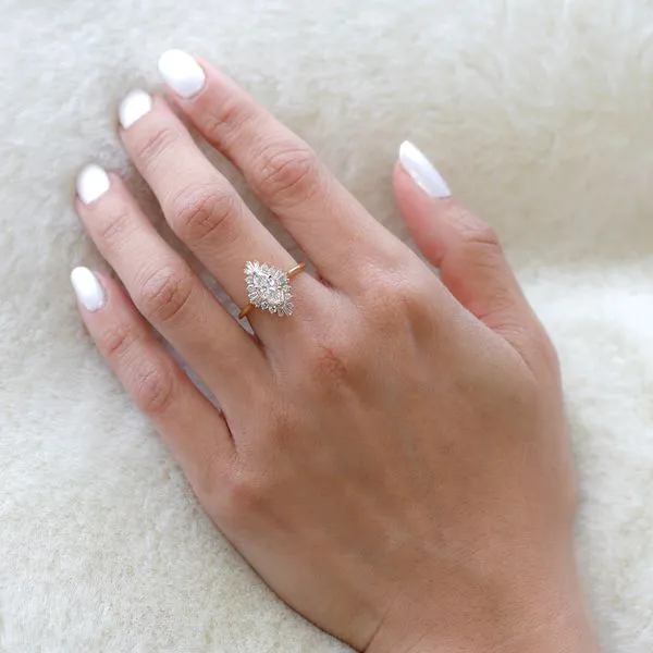 1.30tw Glamis Marquise Diamond Halo Engagement Ring Image 5 La Mine d'Or Moncton, NB