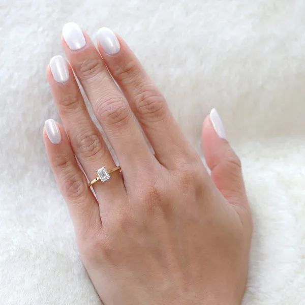 1.02ct Reno Emerald Diamond Solitaire Engagement Ring Image 5 La Mine d'Or Moncton, NB