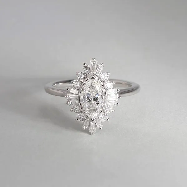 1.40tw Glamis Marquise Diamond Halo Engagement Ring Image 4 La Mine d'Or Moncton, NB