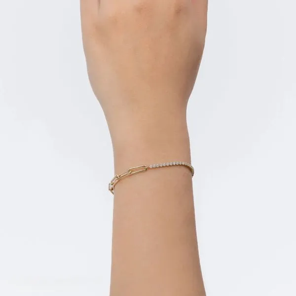 0.66tw Shy Creation Kate Diamond Paper Clip Link Bracelet Image 5 La Mine d'Or Moncton, NB