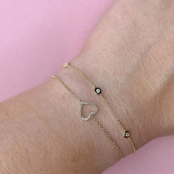 0.06tw Shy Creation Kate Diamond Pave Heart Bracelet Image 2 La Mine d'Or Moncton, NB