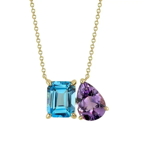 4.89tw Shy Creation Color Amethyst & Blue Topaz Necklace La Mine d'Or Moncton, NB