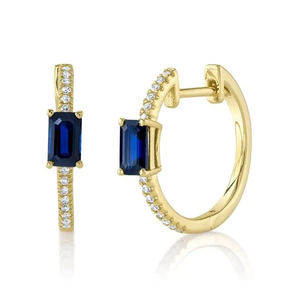 0.11tw Shy Creation Diamond & Sapphire Hoop Earrings La Mine d'Or Moncton, NB