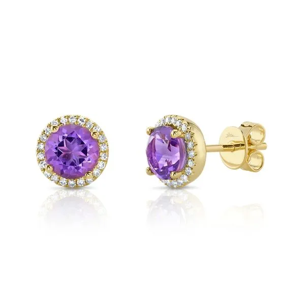 0.14tw Shy Creation Color Diamond & Amethyst Stud Earrings La Mine d'Or Moncton, NB