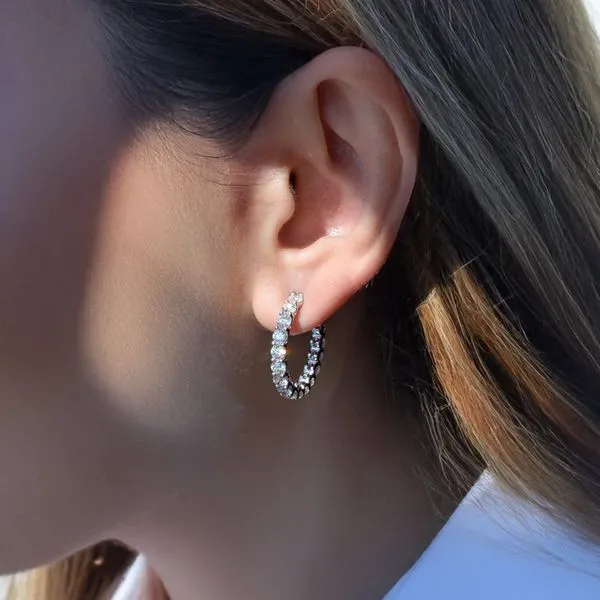 5.00tw Round Diamonds In-Out Eternity Hoop Stud Earrings Image 3 La Mine d'Or Moncton, NB