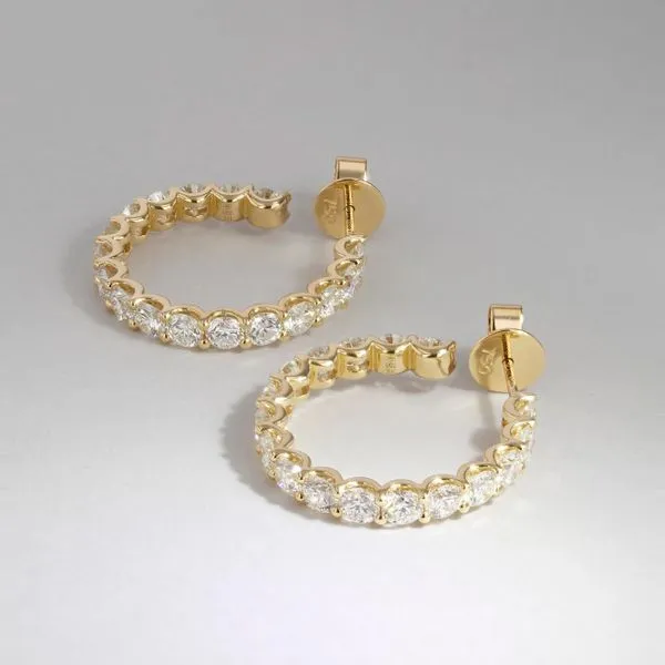 5.00tw Round Diamonds In-Out Eternity Hoop Stud Earrings Image 2 La Mine d'Or Moncton, NB