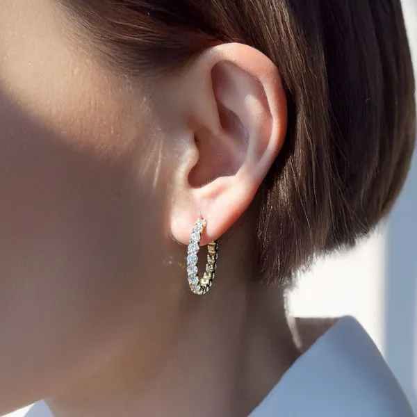 5.00tw Round Diamonds In-Out Eternity Hoop Stud Earrings Image 3 La Mine d'Or Moncton, NB