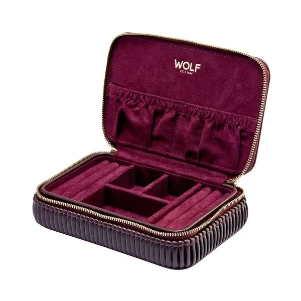 WOLF Bella Zip Jewellery Case Bordeaux Image 3 La Mine d'Or Moncton, NB
