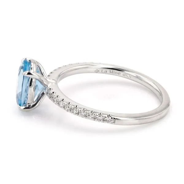 1.30ct Sofia Oval Aquamarine and Diamond Pave Ring Image 2 La Mine d'Or Moncton, NB