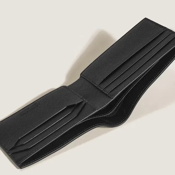 Montblanc Sartorial Blue Black Leather Wallet 6cc Image 3 La Mine d'Or Moncton, NB