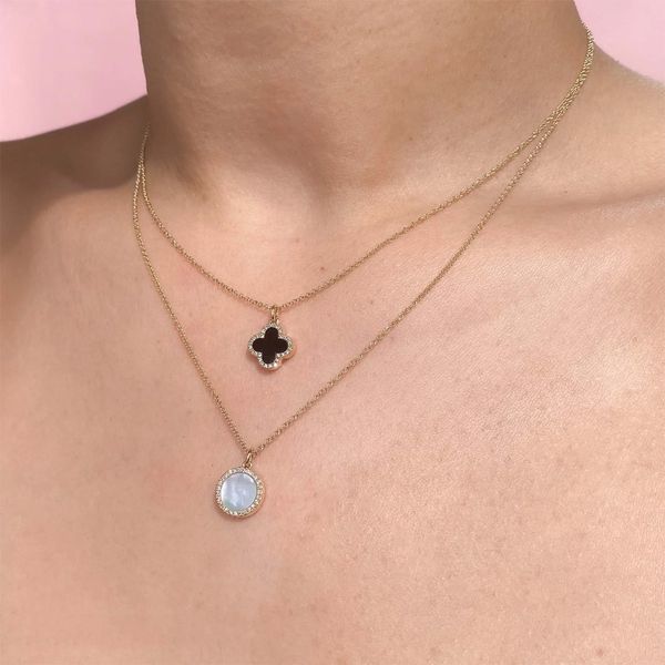 0.15tw Shy Creation Kate Diamond, Black Onyx & M.O.P. Clover Necklace Image 4 La Mine d'Or Moncton, NB