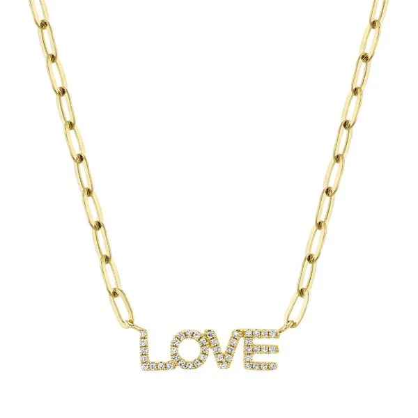 0.12tw Shy Creation Kate "Love" Paper Clip Diamond Necklace La Mine d'Or Moncton, NB