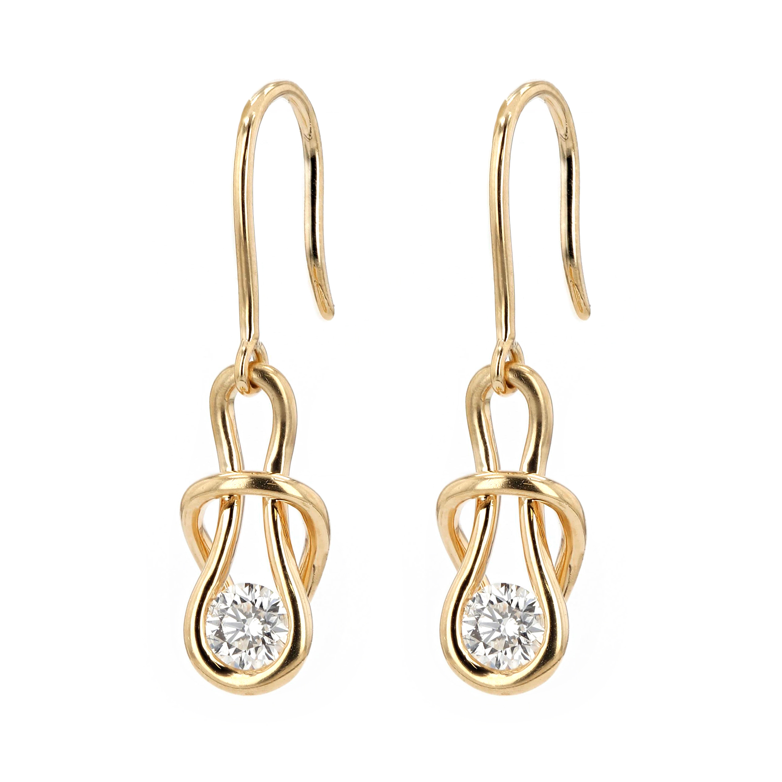 Estate Diamond Drop Earrings 14kt Yellow Gold La Mine d'Or Moncton, NB