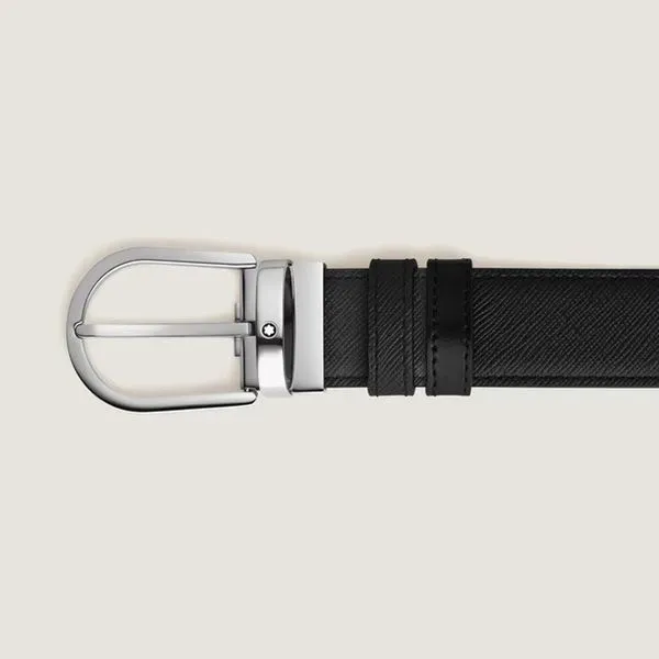 Montblanc Sartorial Black 35mm Reversible Leather Belt Image 3 La Mine d'Or Moncton, NB
