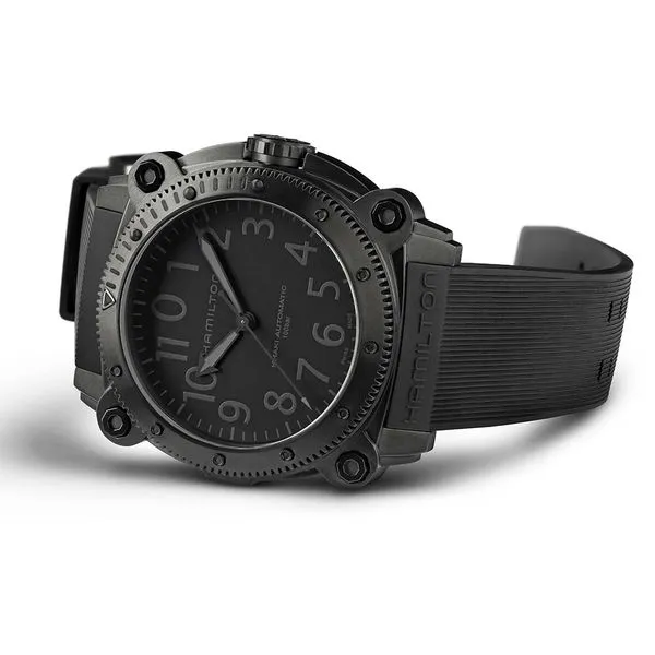 Hamilton Khaki Navy BeLOWZERO Automatic Watch Black Dial 46mm Image 2 La Mine d'Or Moncton, NB