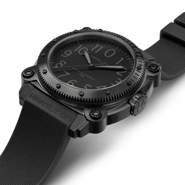 Hamilton Khaki Navy BeLOWZERO Automatic Watch Black Dial 46mm Image 3 La Mine d'Or Moncton, NB
