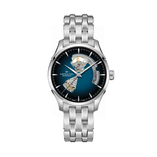 Hamilton Jazzmaster Open Heart Automatic Watch Smoked Blue Dial 40mm La Mine d'Or Moncton, NB