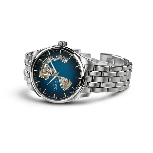 Hamilton Jazzmaster Open Heart Automatic Watch Smoked Blue Dial 40mm Image 2 La Mine d'Or Moncton, NB