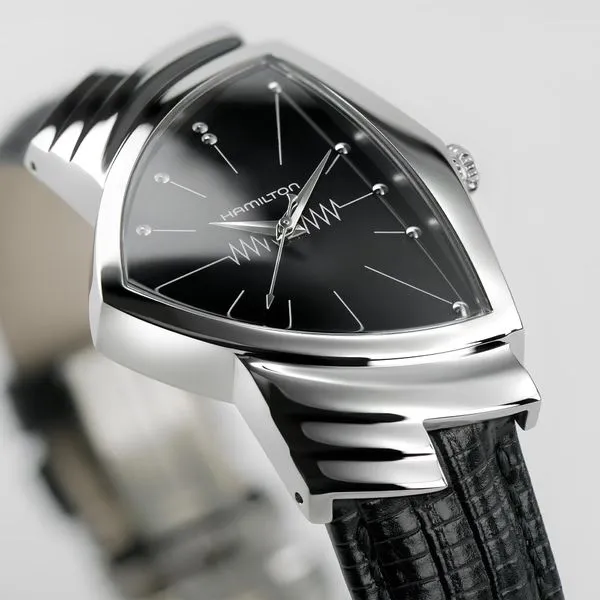 Hamilton Ventura Quartz Watch Black Dial 32x50mm Image 4 La Mine d'Or Moncton, NB